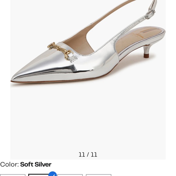 Sam Edelman Soft Silver Slingback Heels - Picture 1 of 5